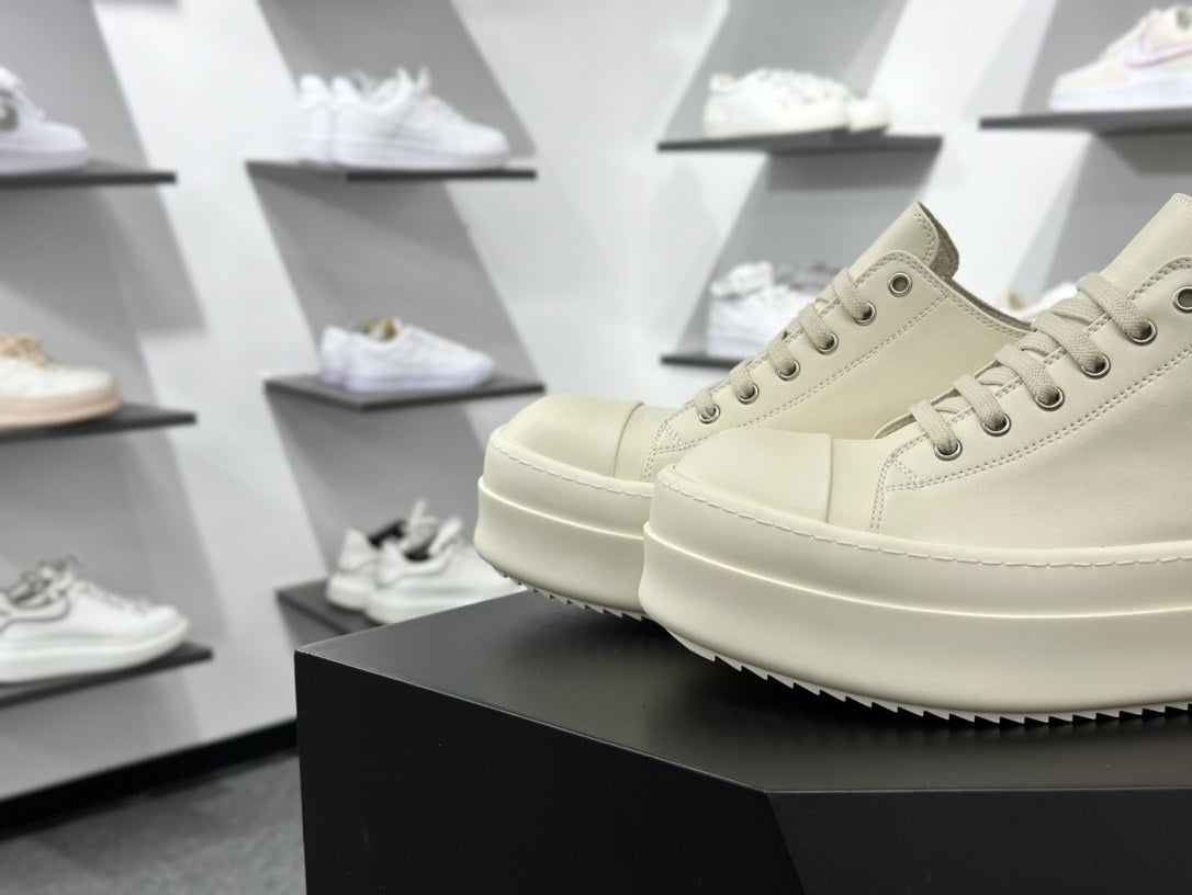 Rick Owens Ramones Low Milk Canvas Chunky