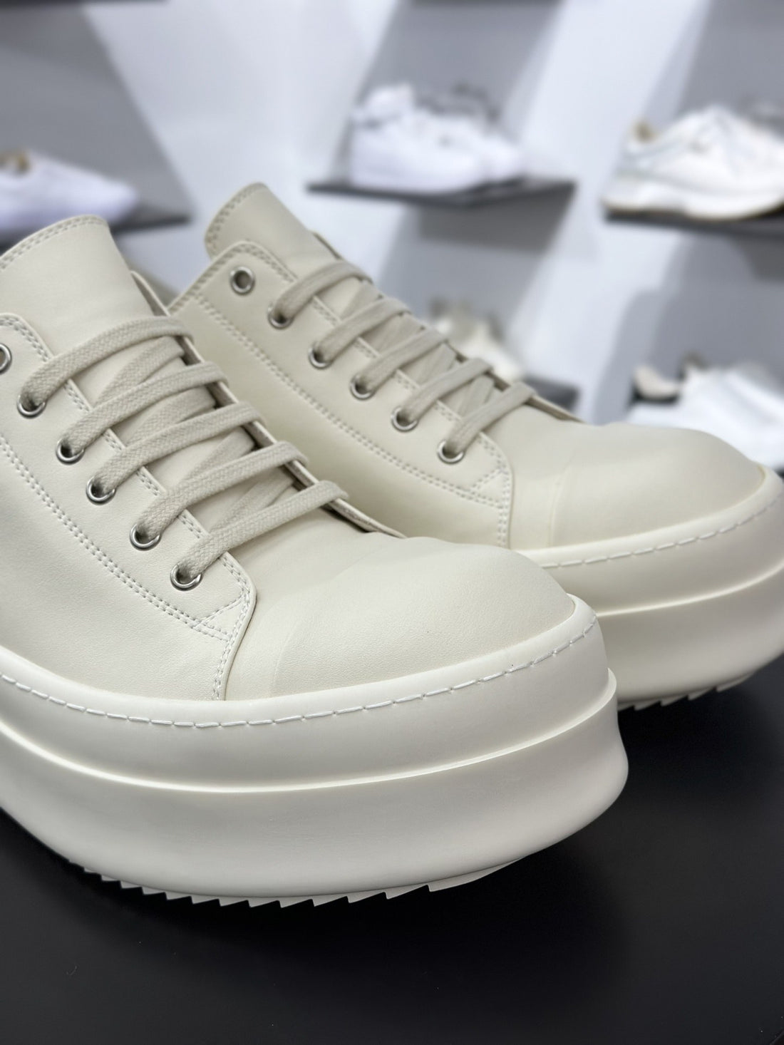 Rick Owens Ramones Low Milk Canvas Chunky