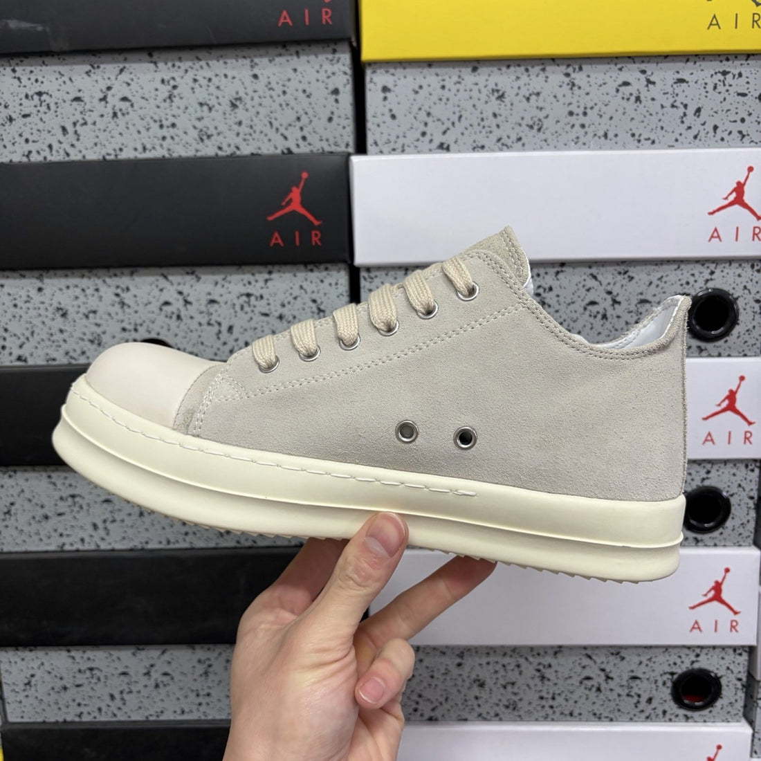 Rick Owens Ramones Low Oyster Canvas