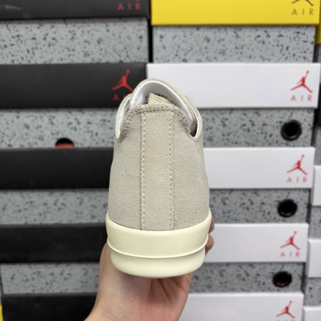 Rick Owens Ramones Low Oyster Canvas