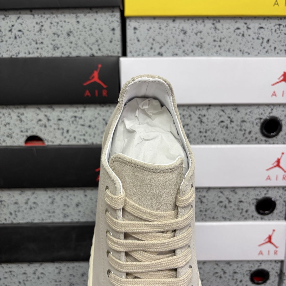 Rick Owens Ramones Low Oyster Canvas