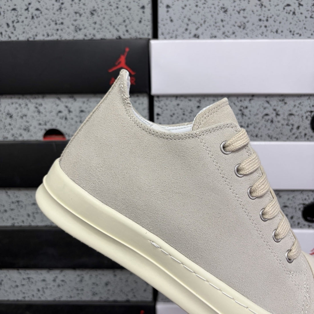 Rick Owens Ramones Low Oyster Canvas