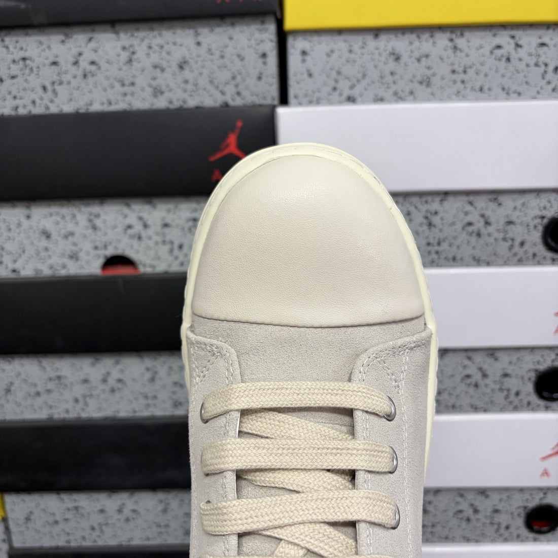 Rick Owens Ramones Low Oyster Canvas