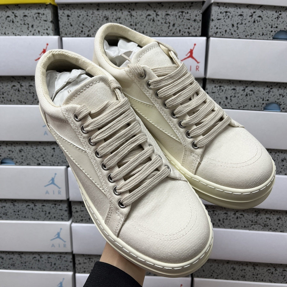 Rick Owens Ramones Low Pearl Leather
