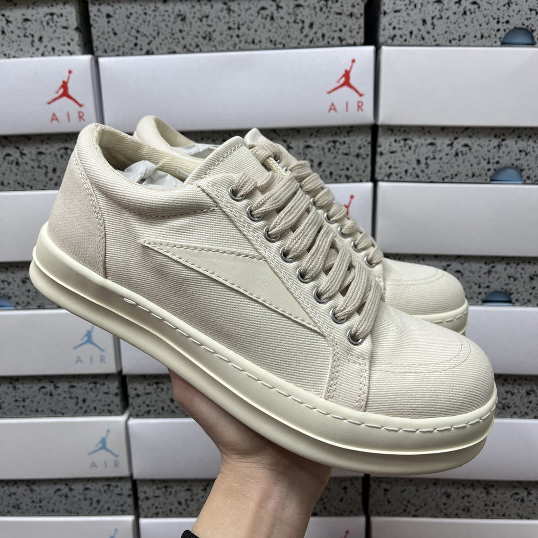 Rick Owens Ramones Low Pearl Leather