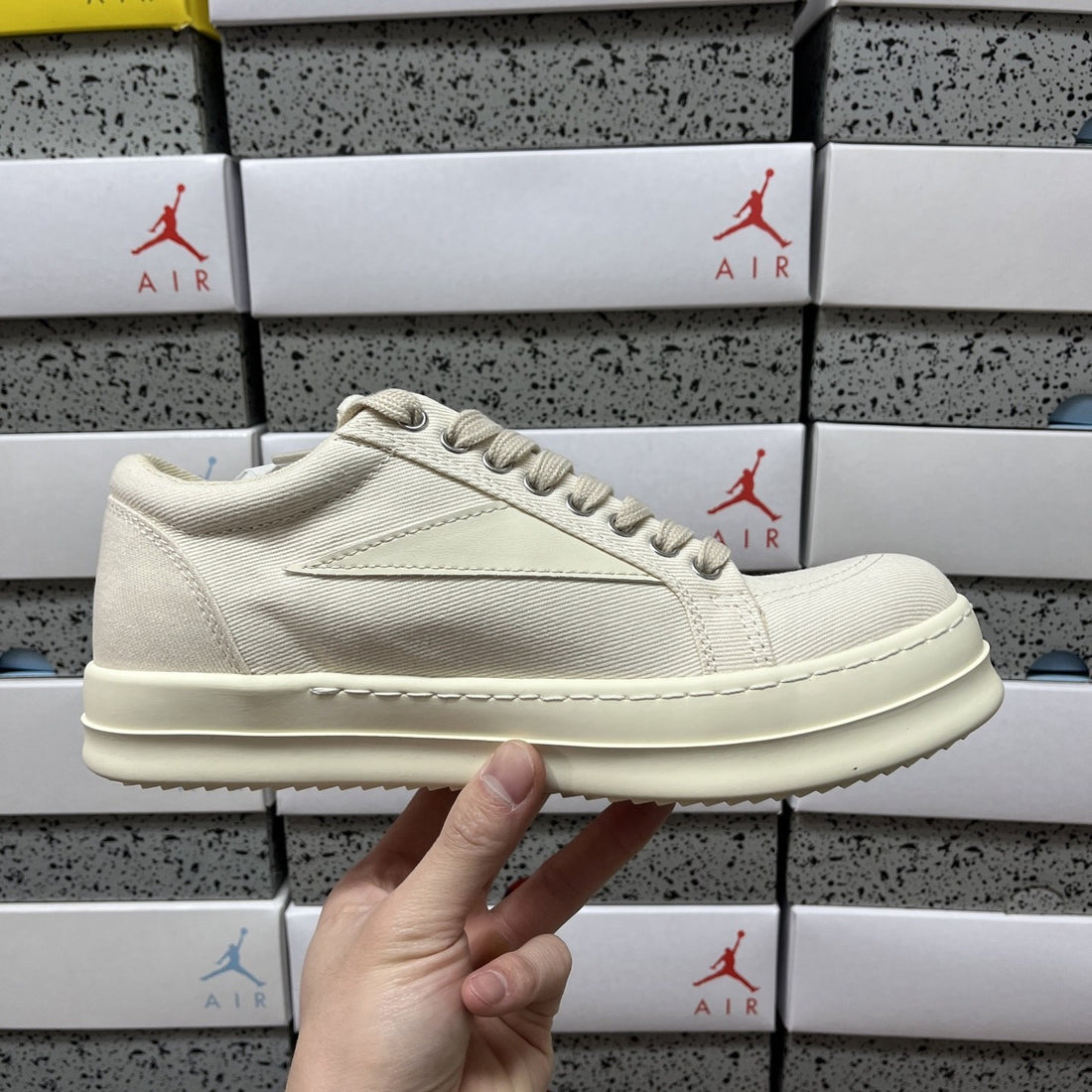 Rick Owens Ramones Low Pearl Leather