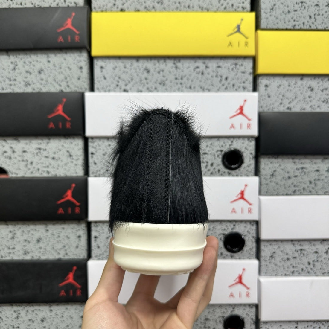 Rick Owens Ramones Low Pony Hair Black