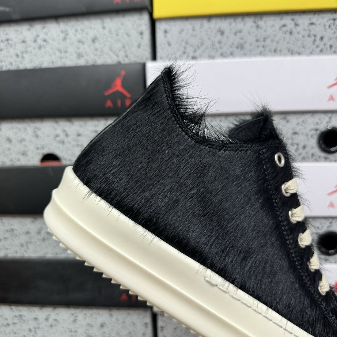 Rick Owens Ramones Low Pony Hair Black
