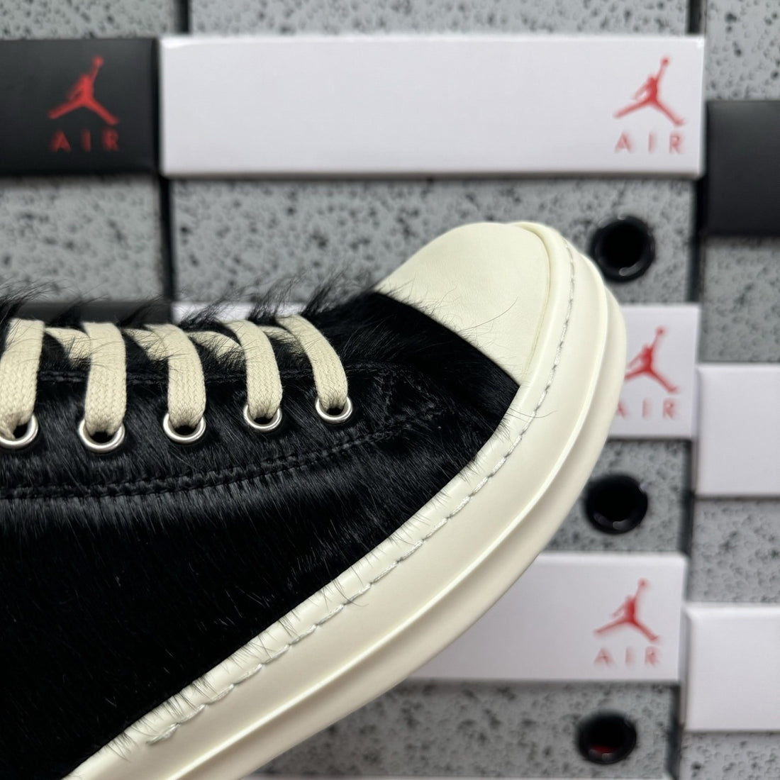 Rick Owens Ramones Low Pony Hair Black