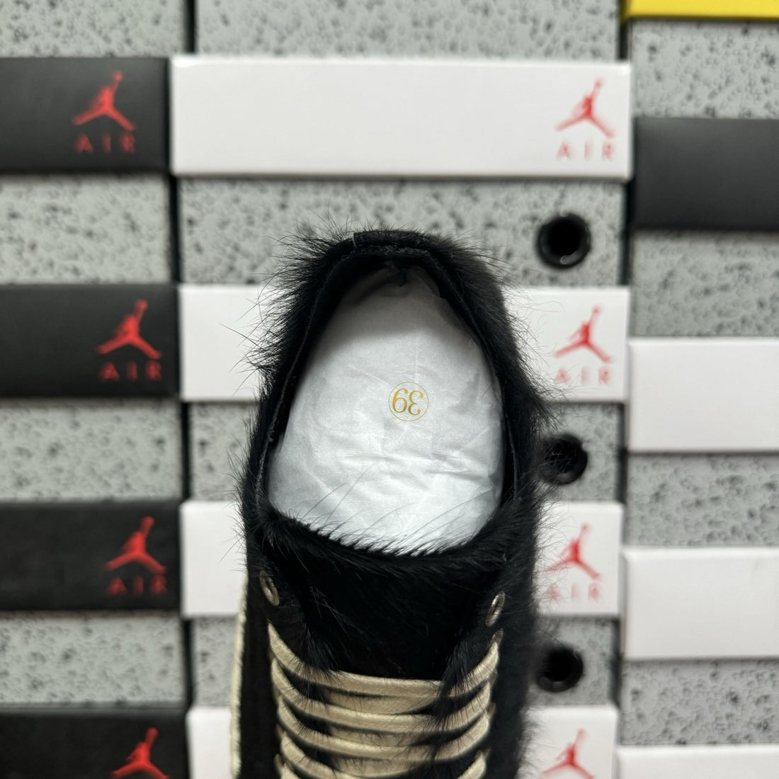 Rick Owens Ramones Low Pony Hair Black
