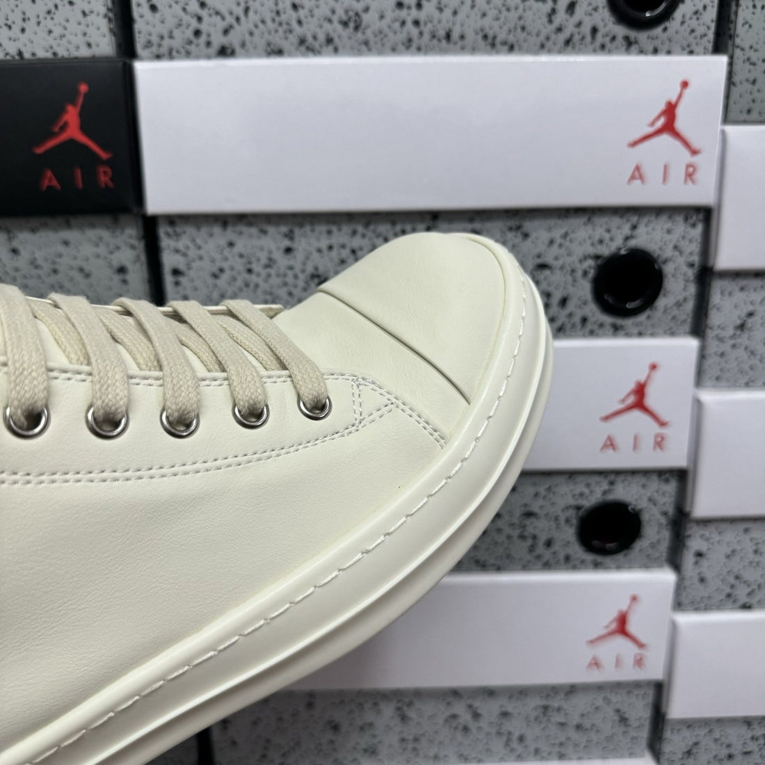 Rick Owens Ramones Low White Leather