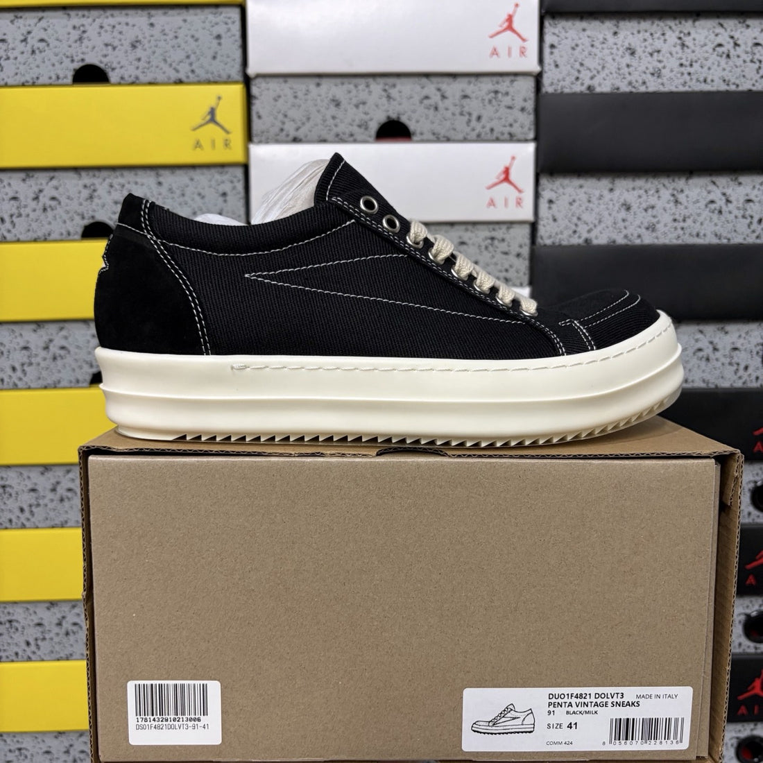 Rick Owens Star Low Black Canvas