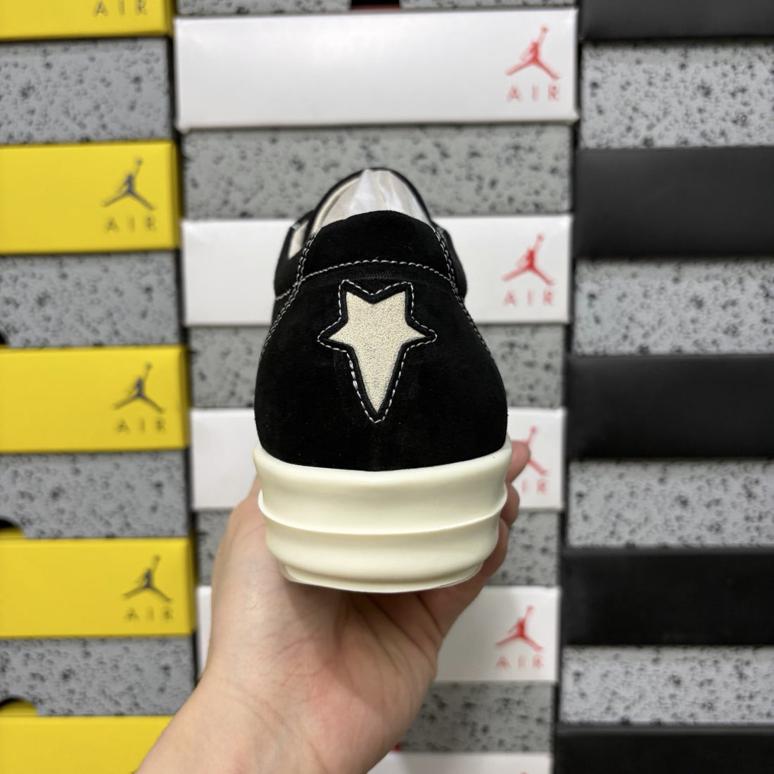 Rick Owens Star Low Black Canvas