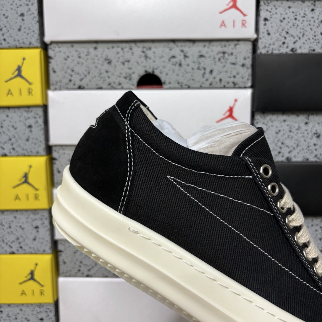 Rick Owens Star Low Black Canvas