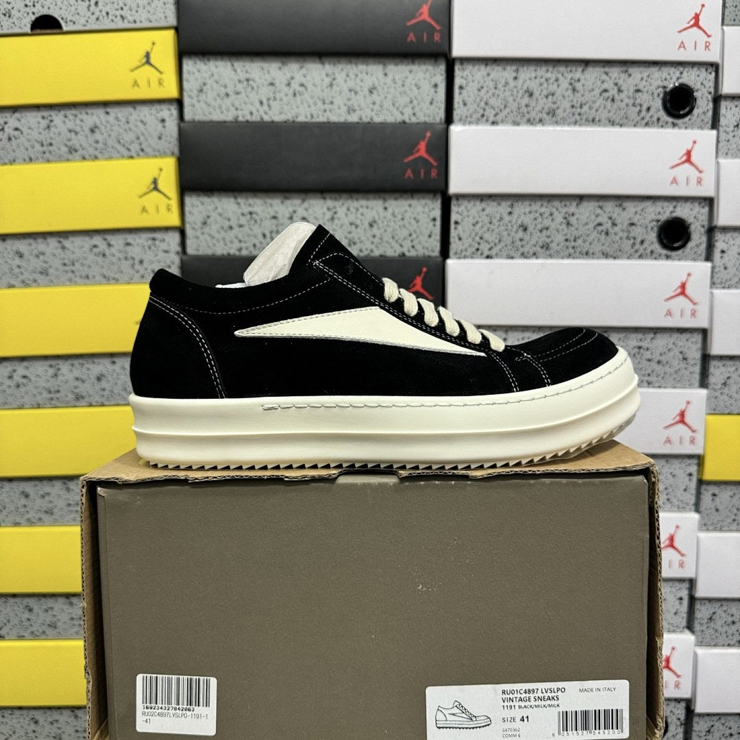 Rick Owens Vintage Low Black Canvas Classic