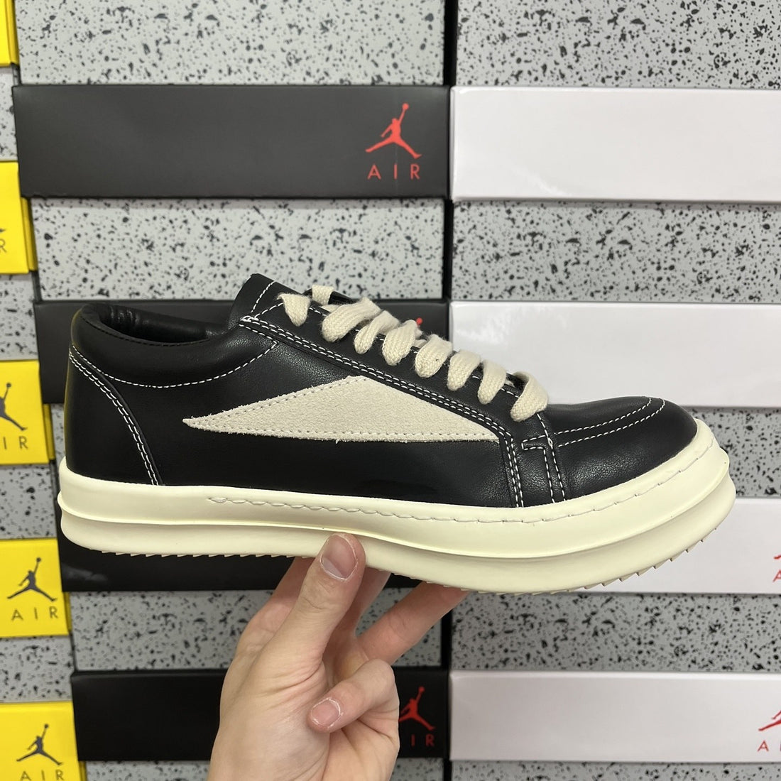 Rick Owens Vintage Low Black Canvas Stitch