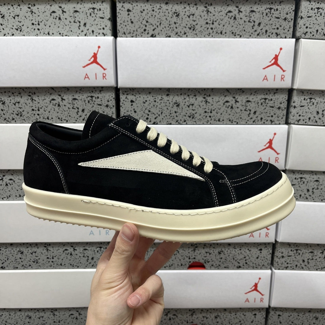 Rick Owens Vintage Low Black Suede Classic