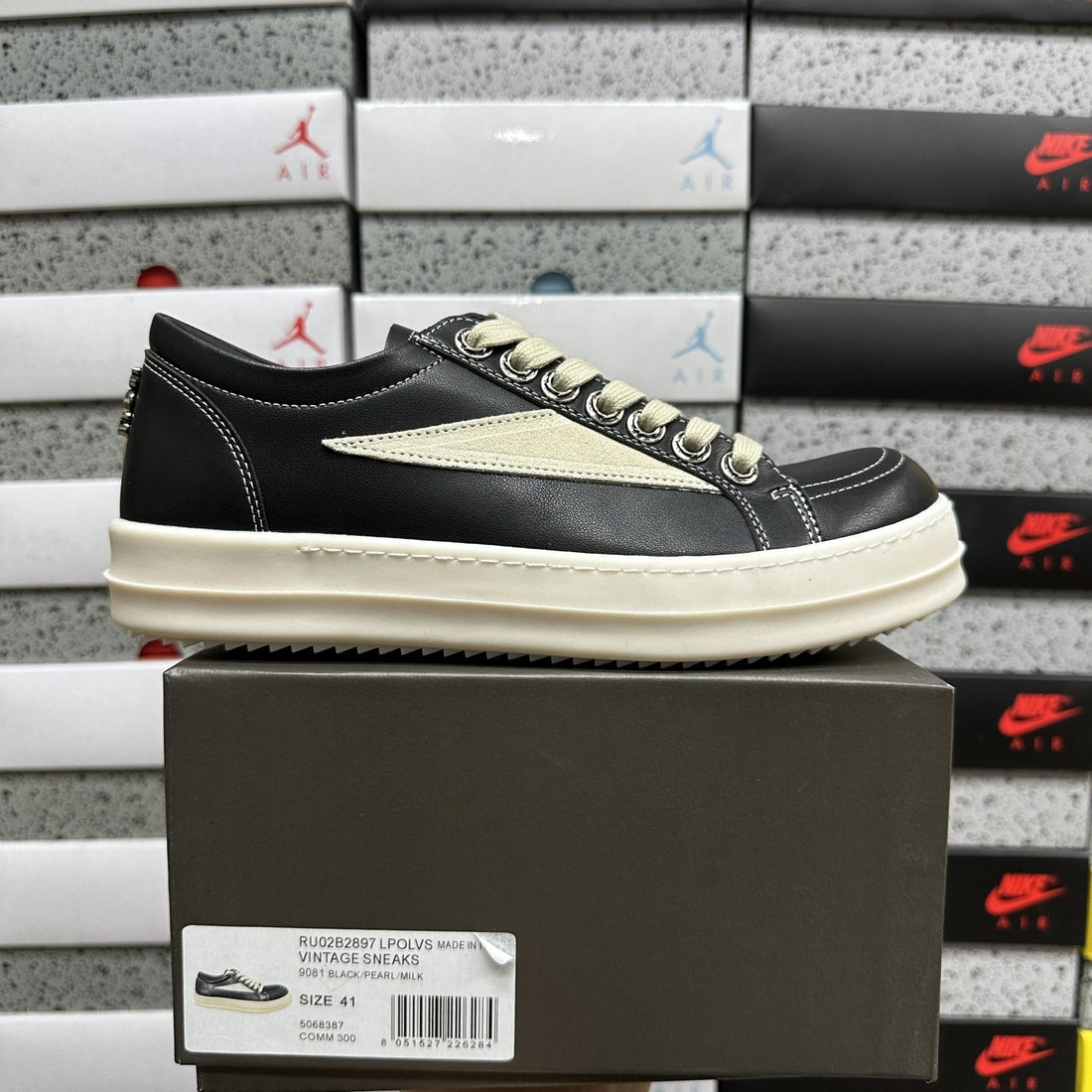 Rick Owens Vintage Low Black White Leather
