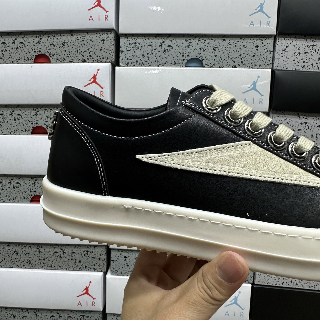 Rick Owens Vintage Low Black White Leather