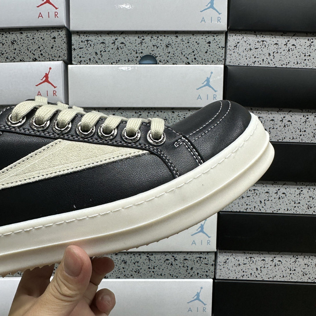 Rick Owens Vintage Low Black White Leather