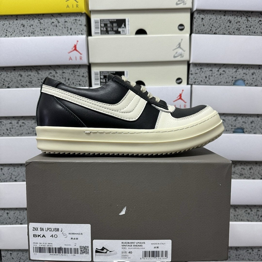 Rick Owens Vintage Low Black White Stripe