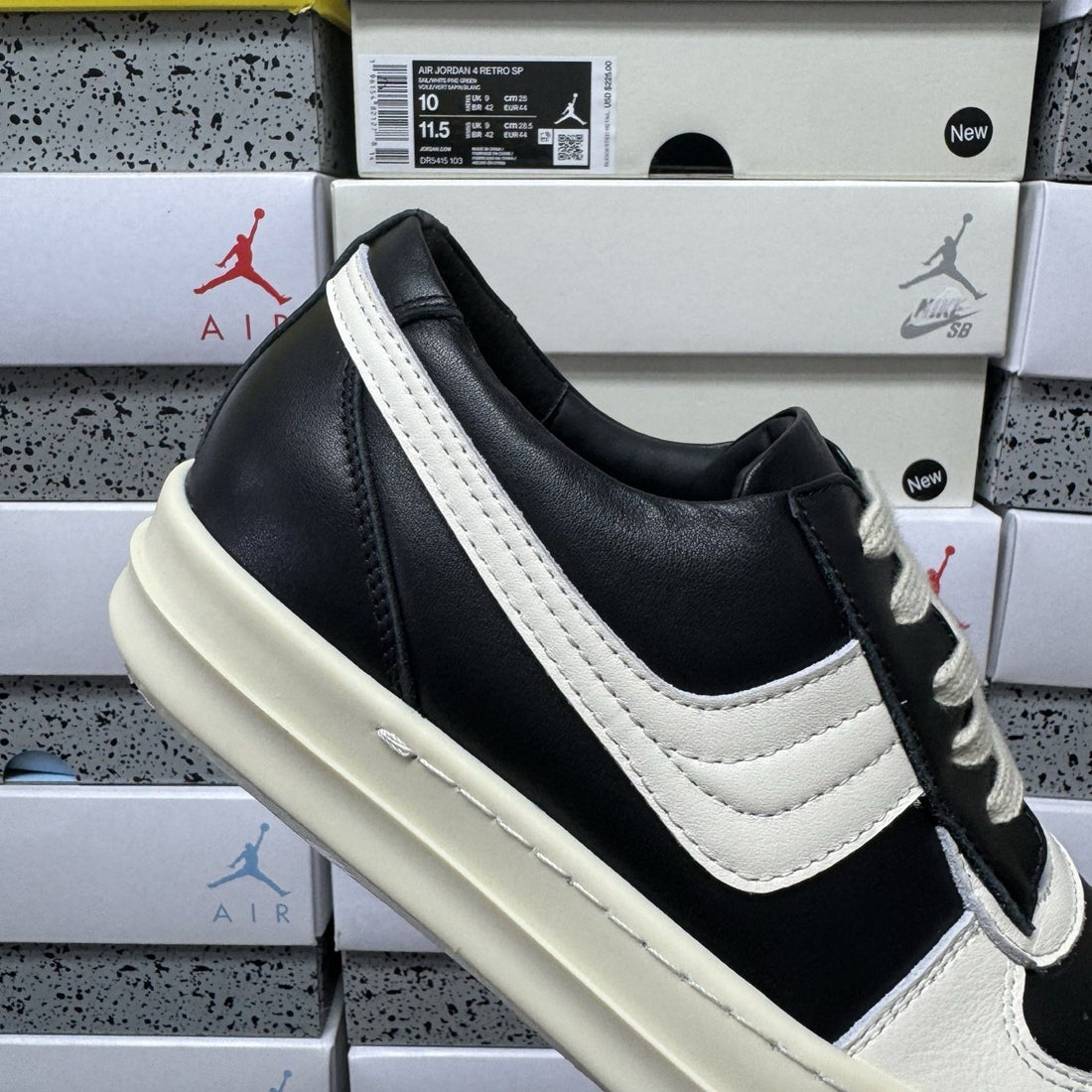 Rick Owens Vintage Low Black White Stripe