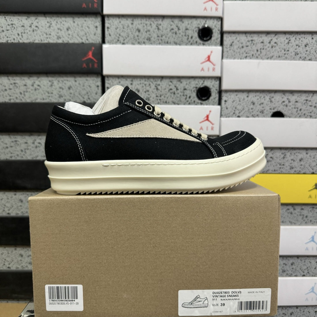 Rick Owens Vintage Low Canvas Black White