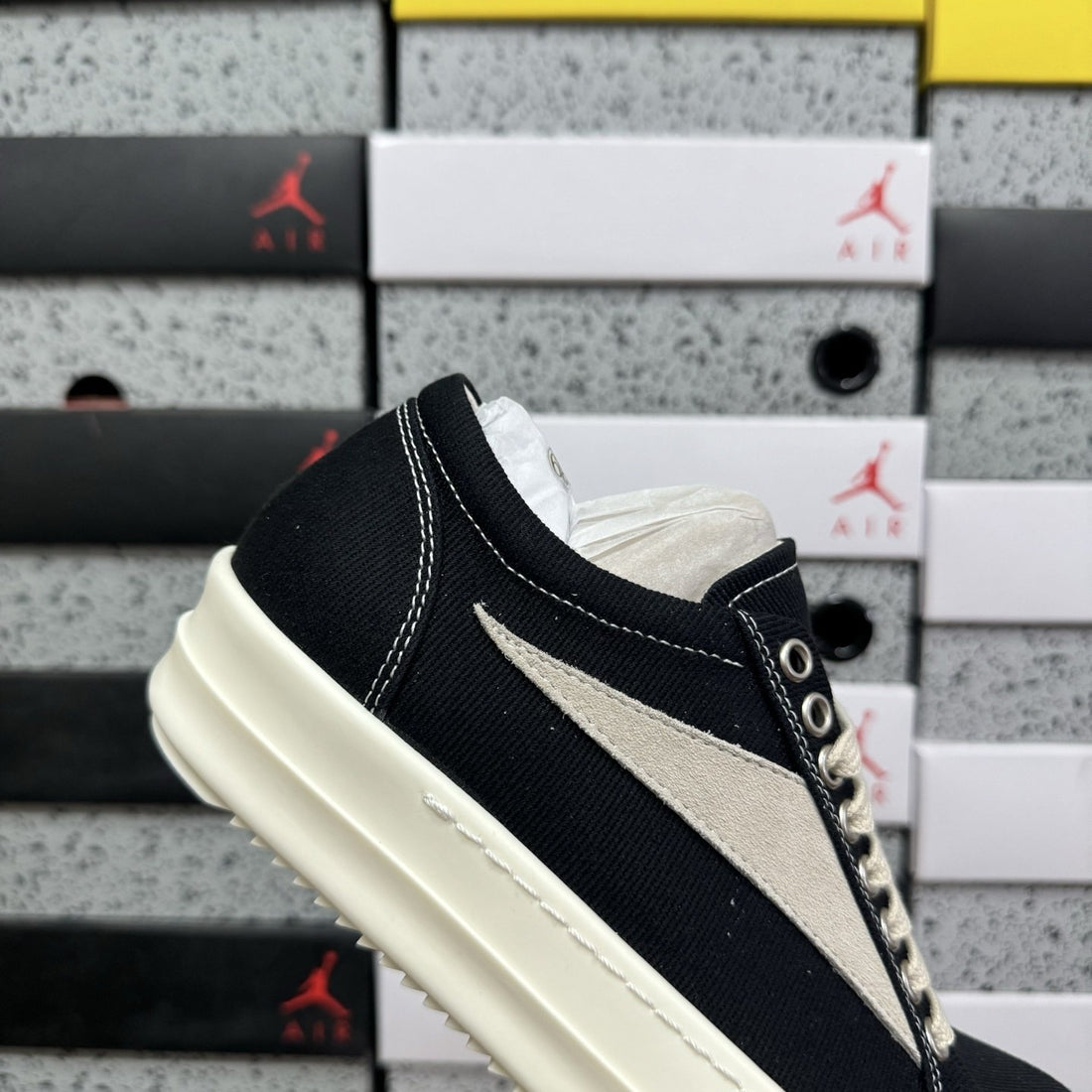 Rick Owens Vintage Low Canvas Black White