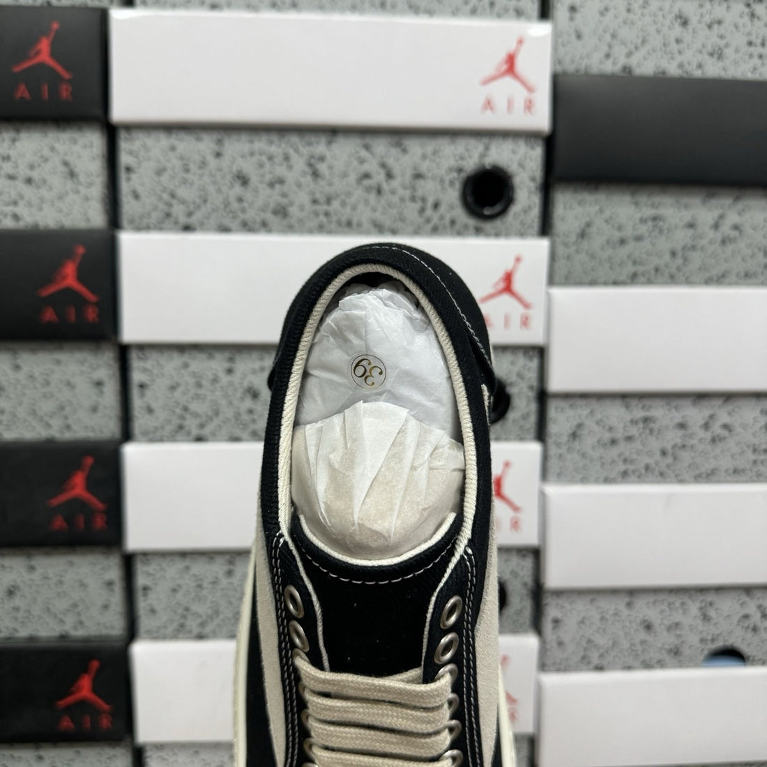 Rick Owens Vintage Low Canvas Black White