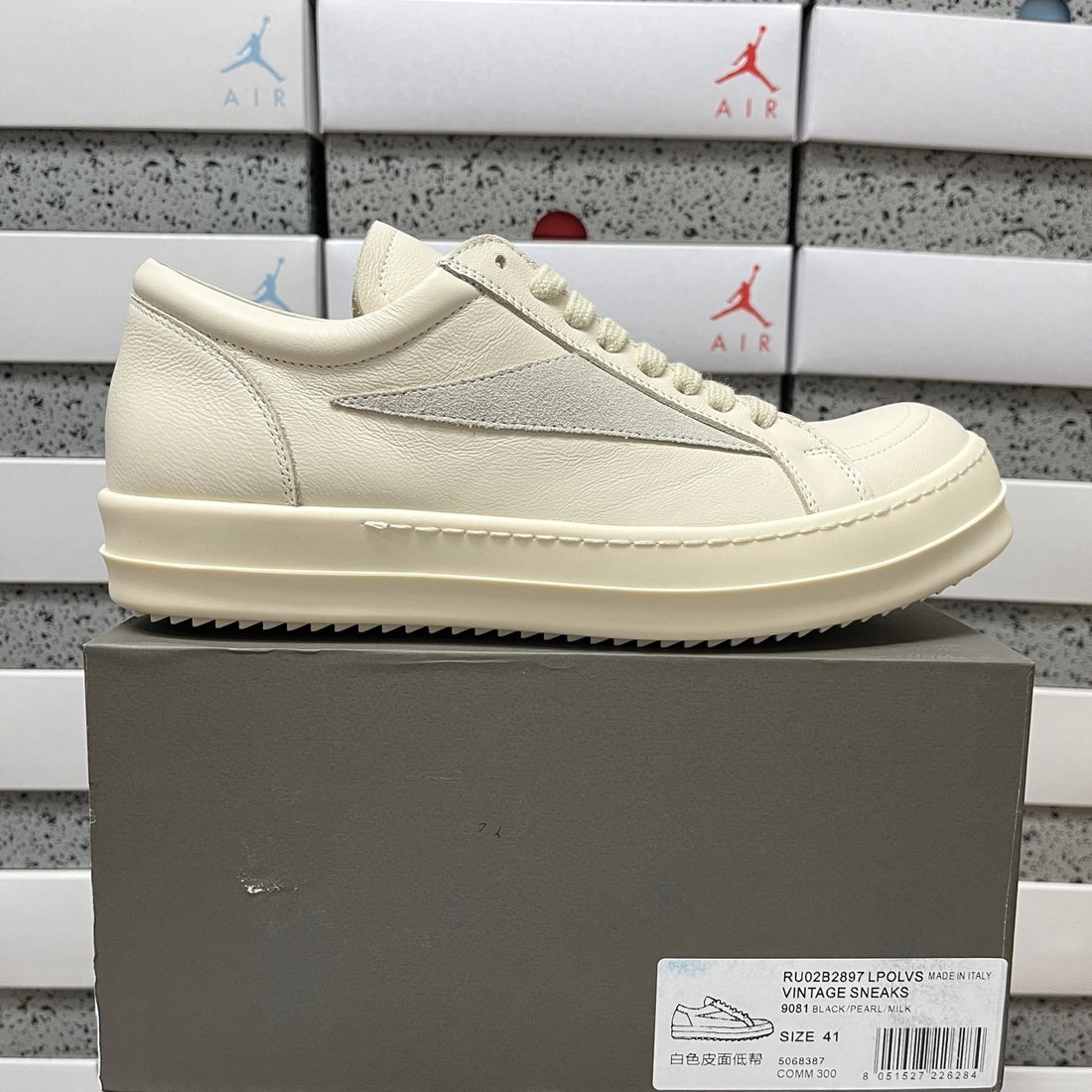 Rick Owens Vintage Low Cream Leather