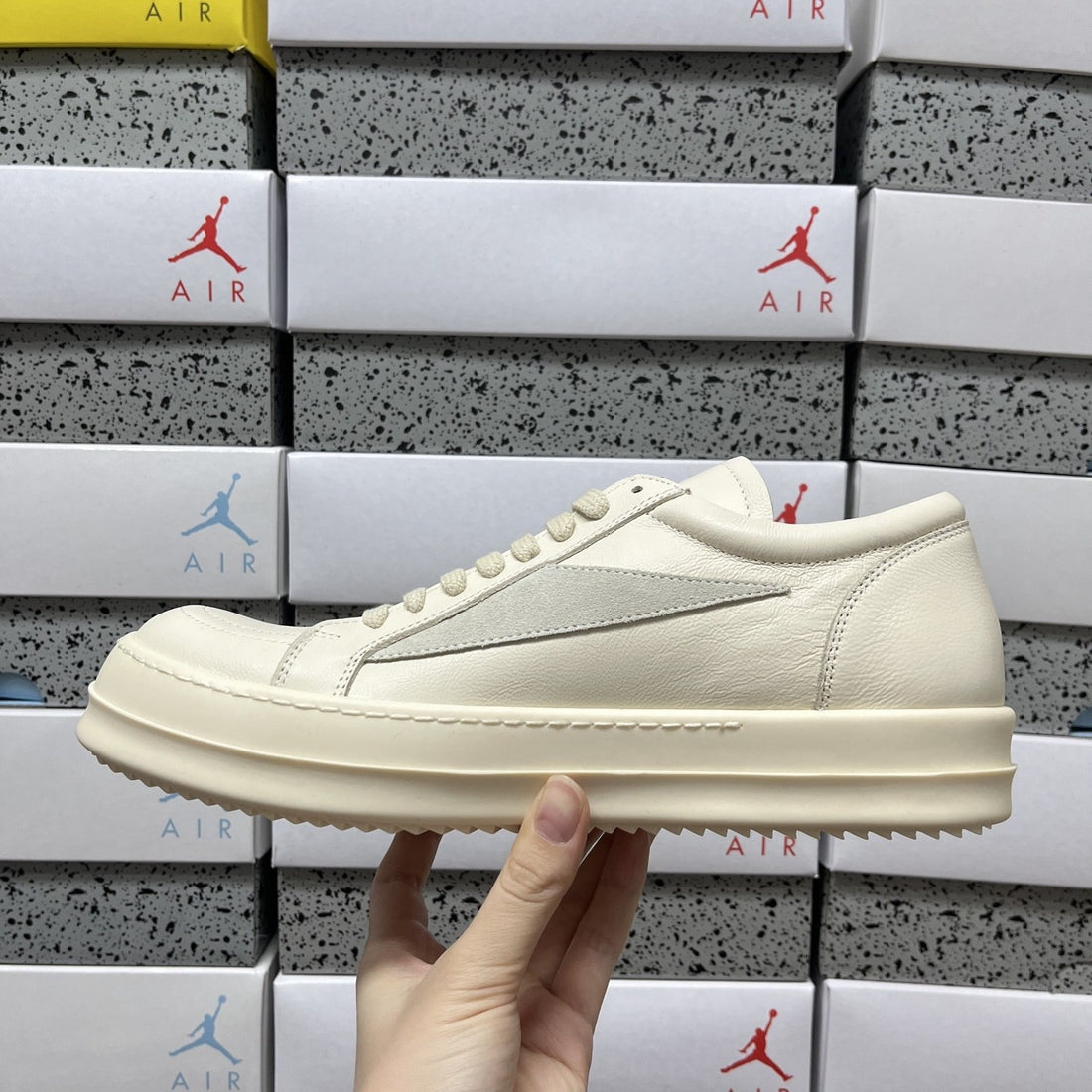 Rick Owens Vintage Low Cream Leather