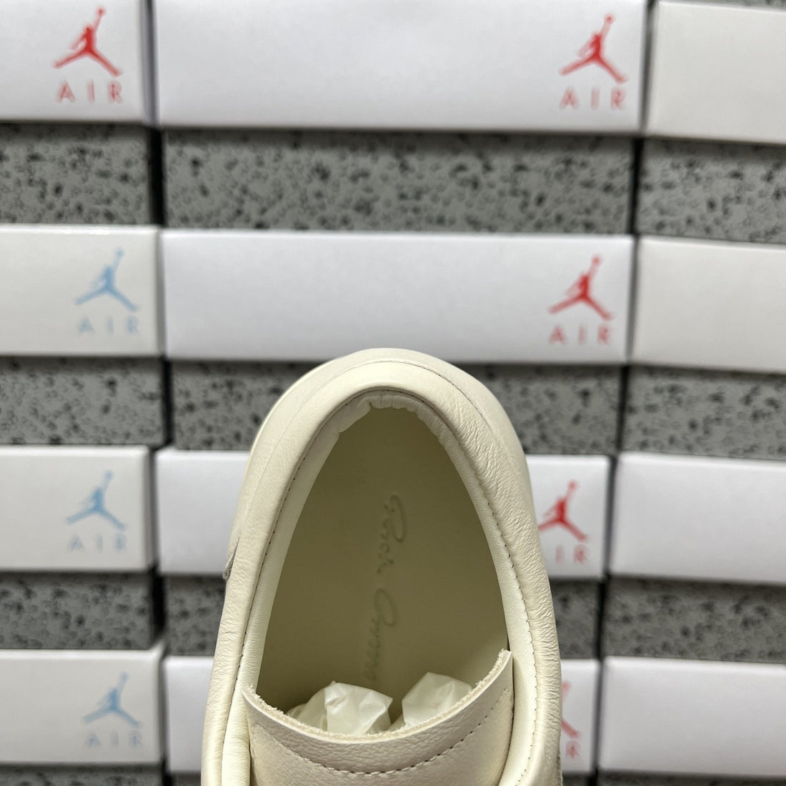 Rick Owens Vintage Low Cream Leather
