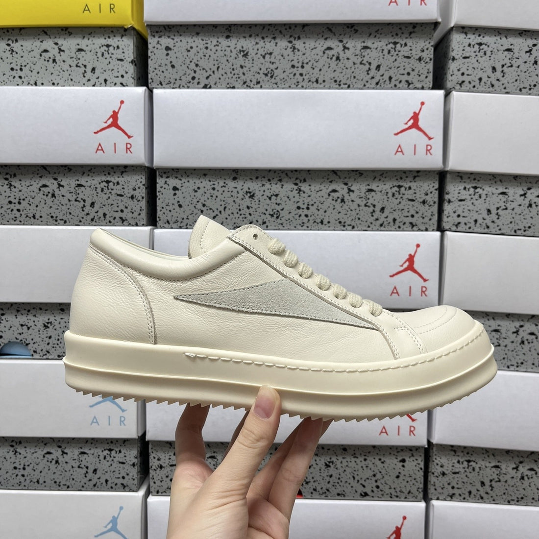 Rick Owens Vintage Low Cream Leather