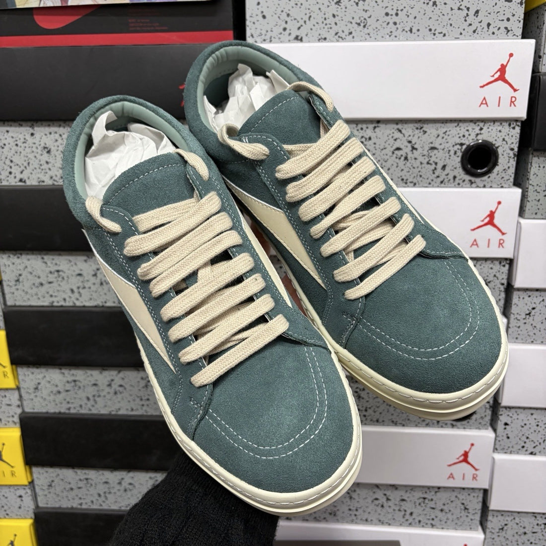 Rick Owens Vintage Low Teal Suede