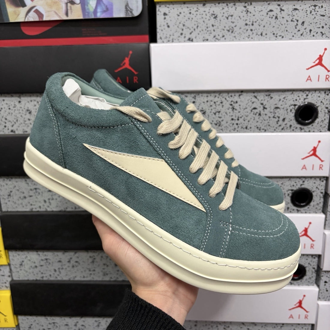 Rick Owens Vintage Low Teal Suede