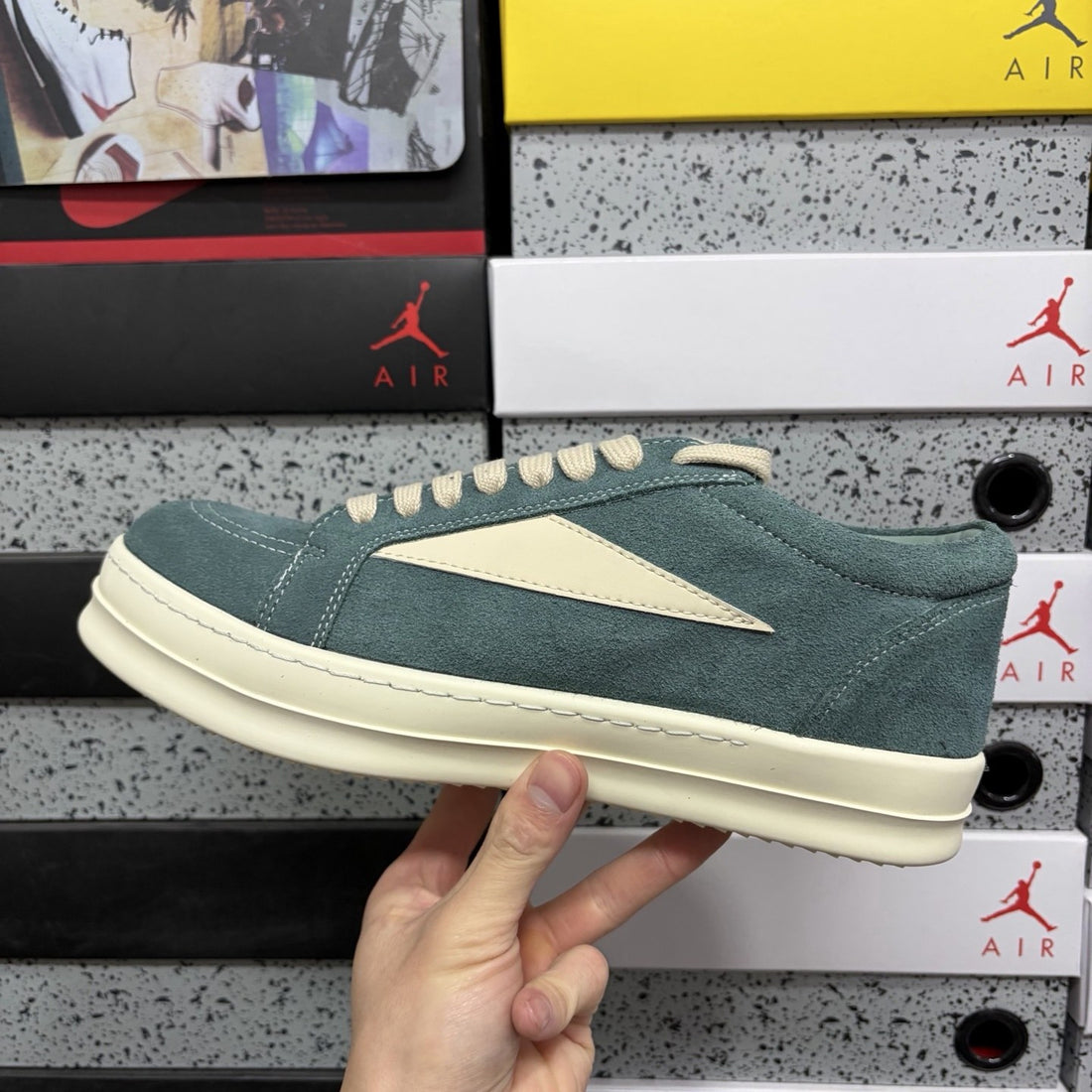 Rick Owens Vintage Low Teal Suede